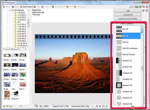 Скріншот PhotoScape для Windows XP