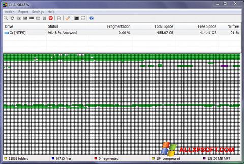 Скріншот UltraDefrag для Windows XP