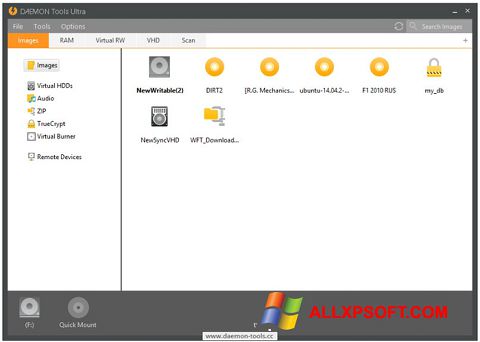 Скріншот DAEMON Tools Ultra для Windows XP