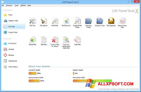 Скріншот jv16 PowerTools для Windows XP