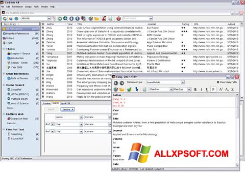 Скріншот EndNote для Windows XP