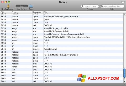 Скріншот FileMon для Windows XP