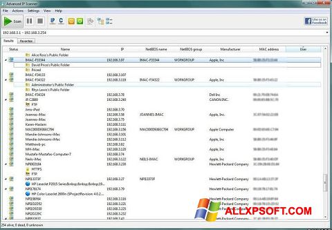 Скріншот Advanced IP Scanner для Windows XP