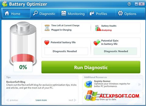 Скріншот Battery Optimizer для Windows XP