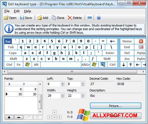 Скріншот Virtual Keyboard для Windows XP