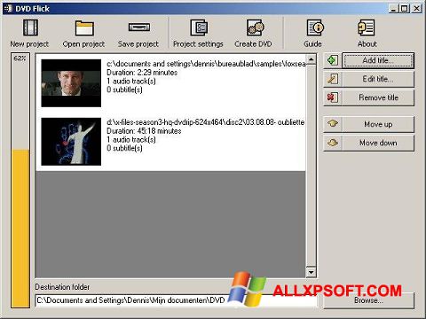 Скріншот DVD Flick для Windows XP