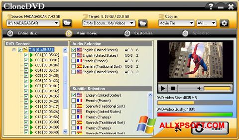 Скріншот CloneDVD для Windows XP