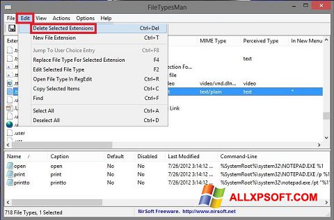 Скріншот Unassociate File Types для Windows XP