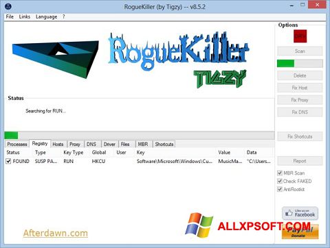 Скріншот RogueKiller для Windows XP