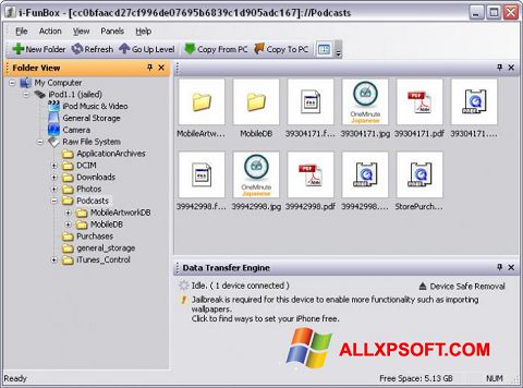 Скріншот iFunBox для Windows XP