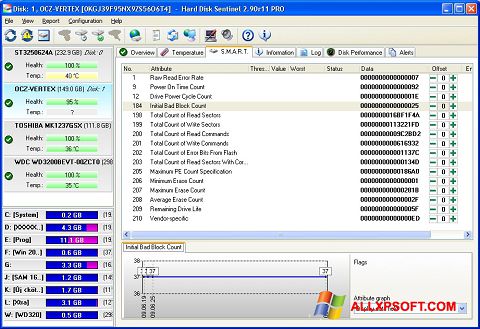 Скріншот Hard Disk Sentinel для Windows XP