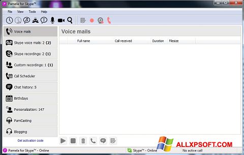Скріншот Pamela for Skype для Windows XP