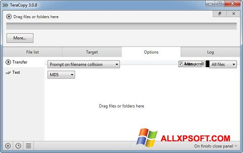 Скріншот TeraCopy для Windows XP