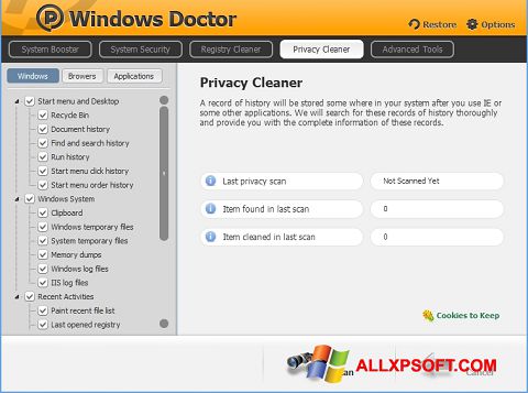 Скріншот Windows Doctor для Windows XP