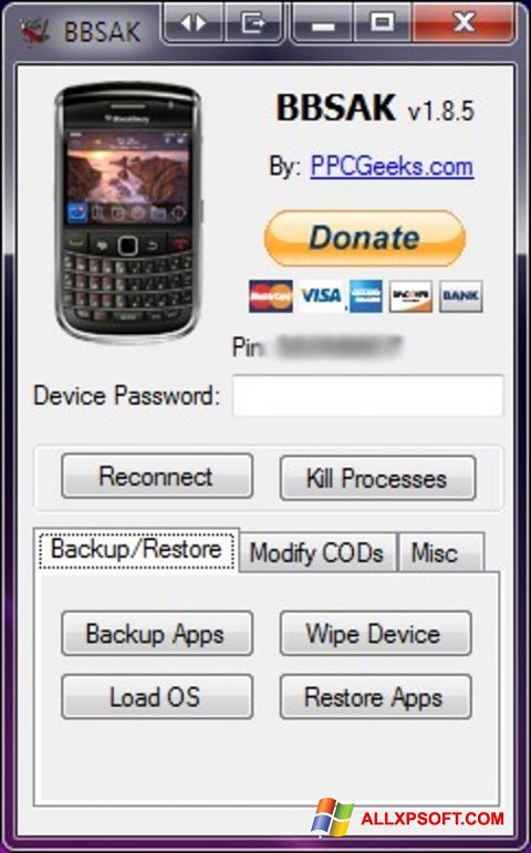 Скріншот BBSAK для Windows XP