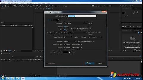 Скріншот Adobe After Effects CC для Windows XP