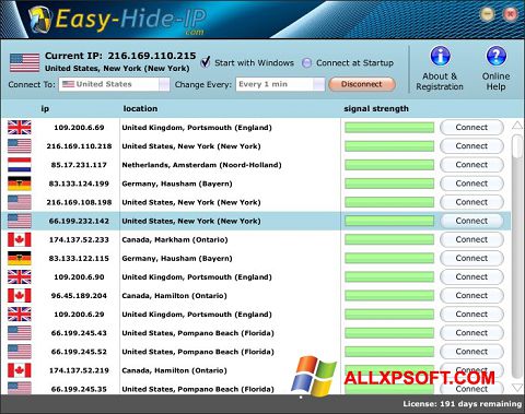 Скріншот Hide IP Easy для Windows XP