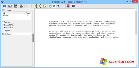 Скріншот pdfFactory Pro для Windows XP