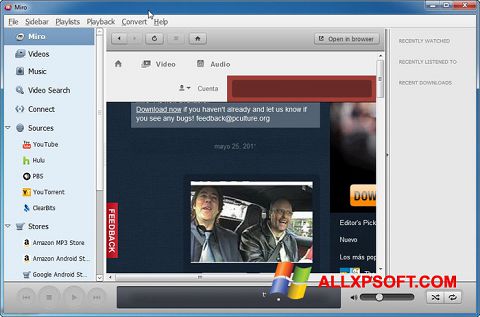 Скріншот Miro для Windows XP
