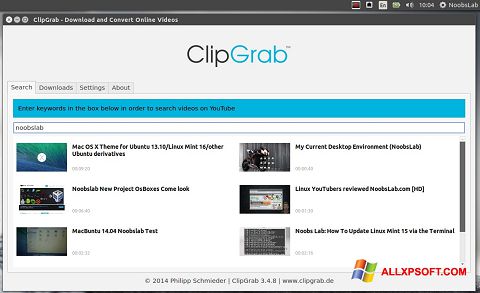 Скріншот ClipGrab для Windows XP