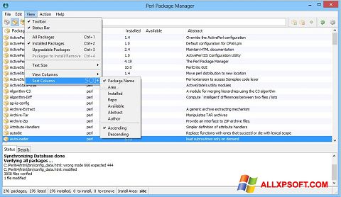 Скріншот ActivePerl для Windows XP
