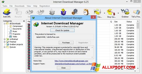 Скріншот Internet Download Manager для Windows XP