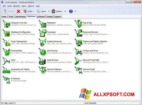 Скріншот SiSoftware Sandra для Windows XP