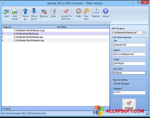 Скріншот Image To PDF Converter для Windows XP