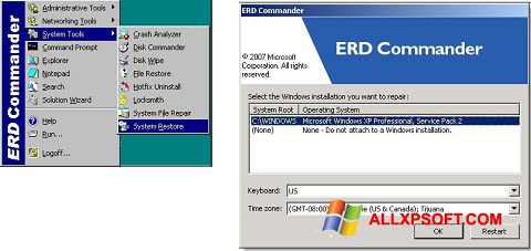Скріншот ERD Commander для Windows XP