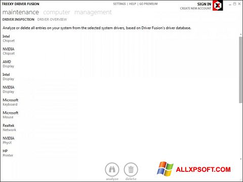 Скріншот Driver Fusion для Windows XP