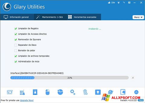 Скріншот Glary Utilities для Windows XP