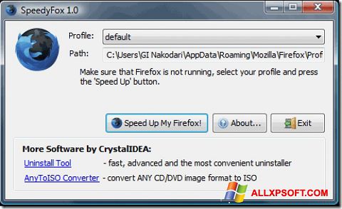 Скріншот SpeedyFox для Windows XP