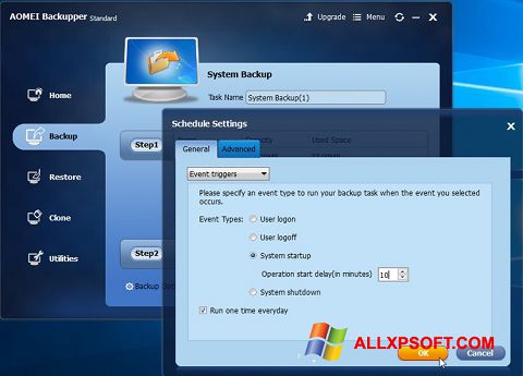 Скріншот AOMEI Backupper для Windows XP