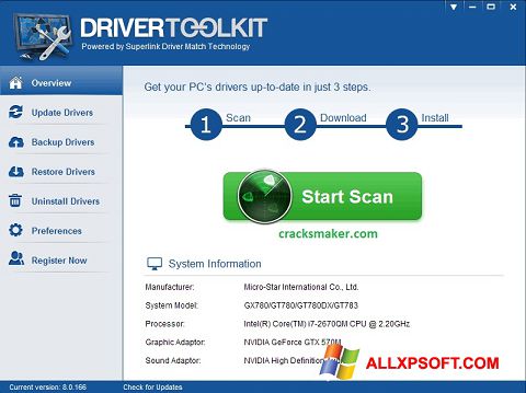 Скріншот Driver Toolkit для Windows XP