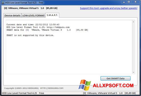 Скріншот HDD Low Level Format Tool для Windows XP