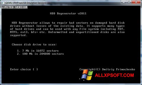 Скріншот HDD Regenerator для Windows XP