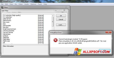 Скріншот VirtualDub для Windows XP
