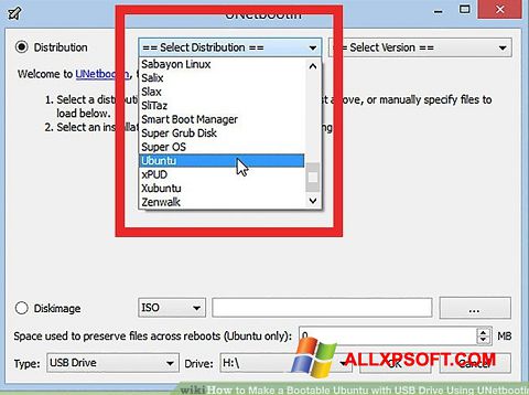 Скріншот UNetbootin для Windows XP