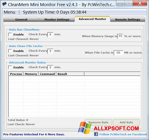 Скріншот CleanMem для Windows XP