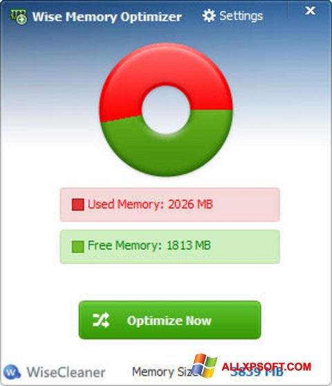 Скріншот Wise Memory Optimizer для Windows XP