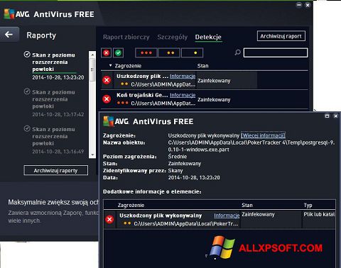 Скріншот AVG AntiVirus Free для Windows XP