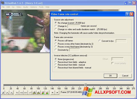 Скріншот VirtualDubMod для Windows XP