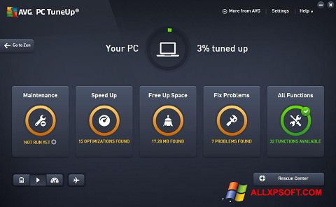 Скріншот AVG PC Tuneup для Windows XP