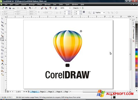 Скріншот CorelDRAW для Windows XP