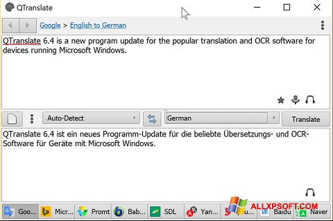 Скріншот QTranslate для Windows XP