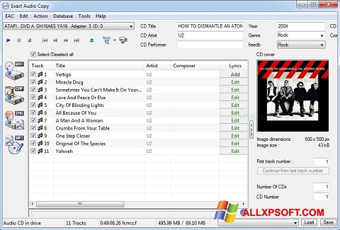 Скріншот Exact Audio Copy для Windows XP