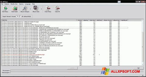 Скріншот MP3Gain для Windows XP