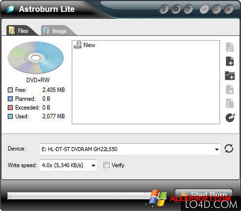 Скріншот Astroburn Lite для Windows XP