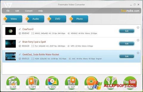 Скріншот Freemake Video Converter для Windows XP