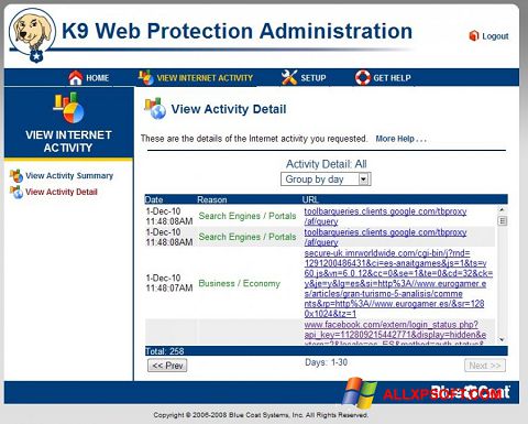 Скріншот K9 Web Protection для Windows XP